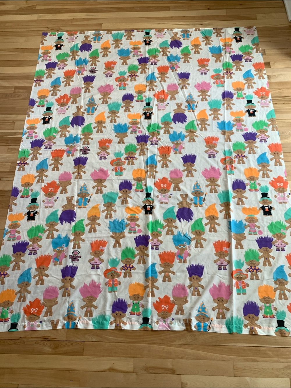 Vintage Treasure Trolls Top Sheet Twin 1992